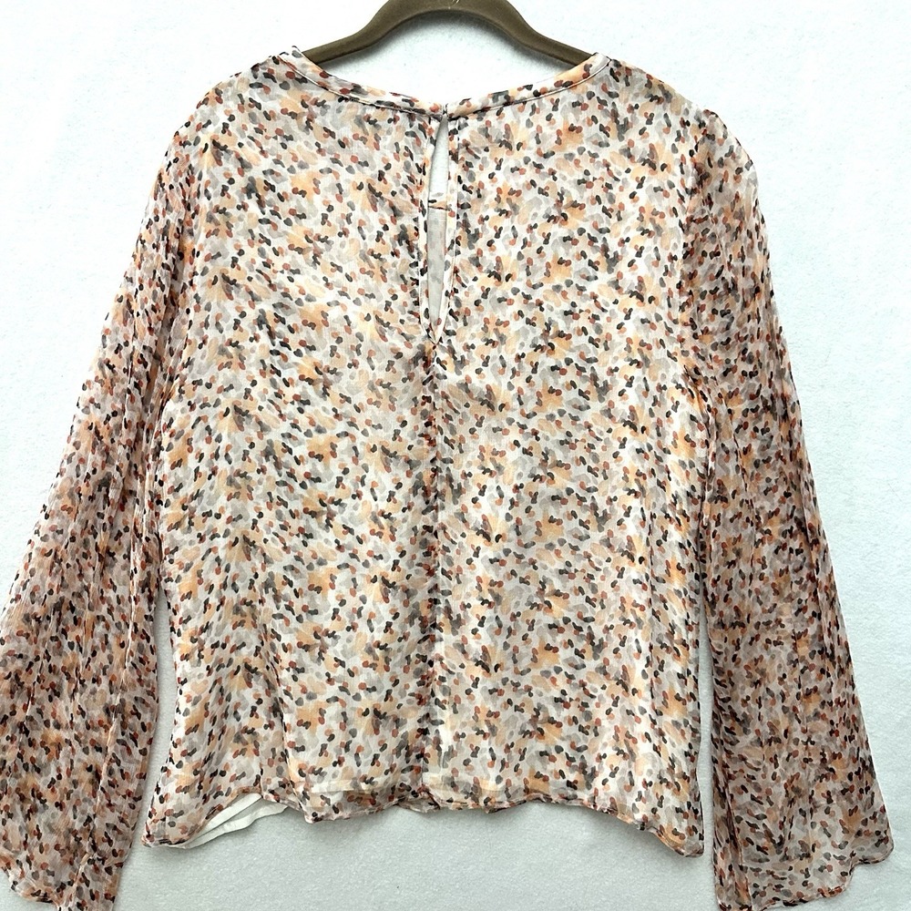 Able XL Jasmine Bell Sleeve Confetti Dot Printed Blouse Chiffon Cupro - Picture 11 of 13